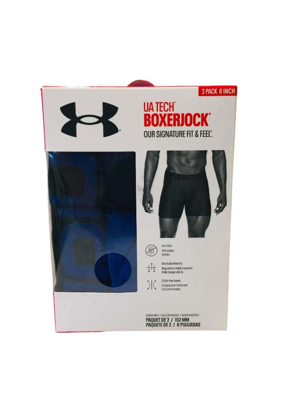 Under Armour UA Tech Boxerjock 6" Seam Boxer Briefs Men's 5XL 54.5-59" Set of 2